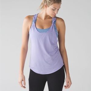 Lululemon Ready & Go Tank Lilac / Wave Twist Lilac Kayak Blue Size 10